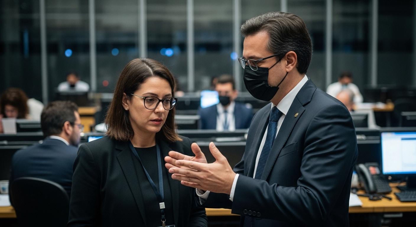 Brazilian community meeting discussing noticias and local initiatives in a neighborhood hall