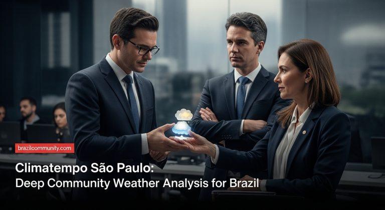 São Paulo skyline with weather forecast overlay