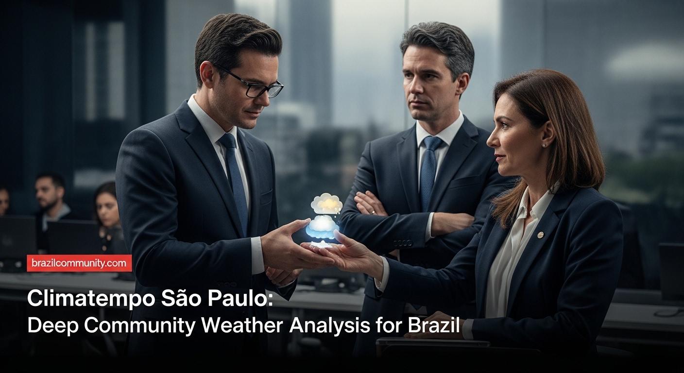 São Paulo skyline with weather forecast overlay